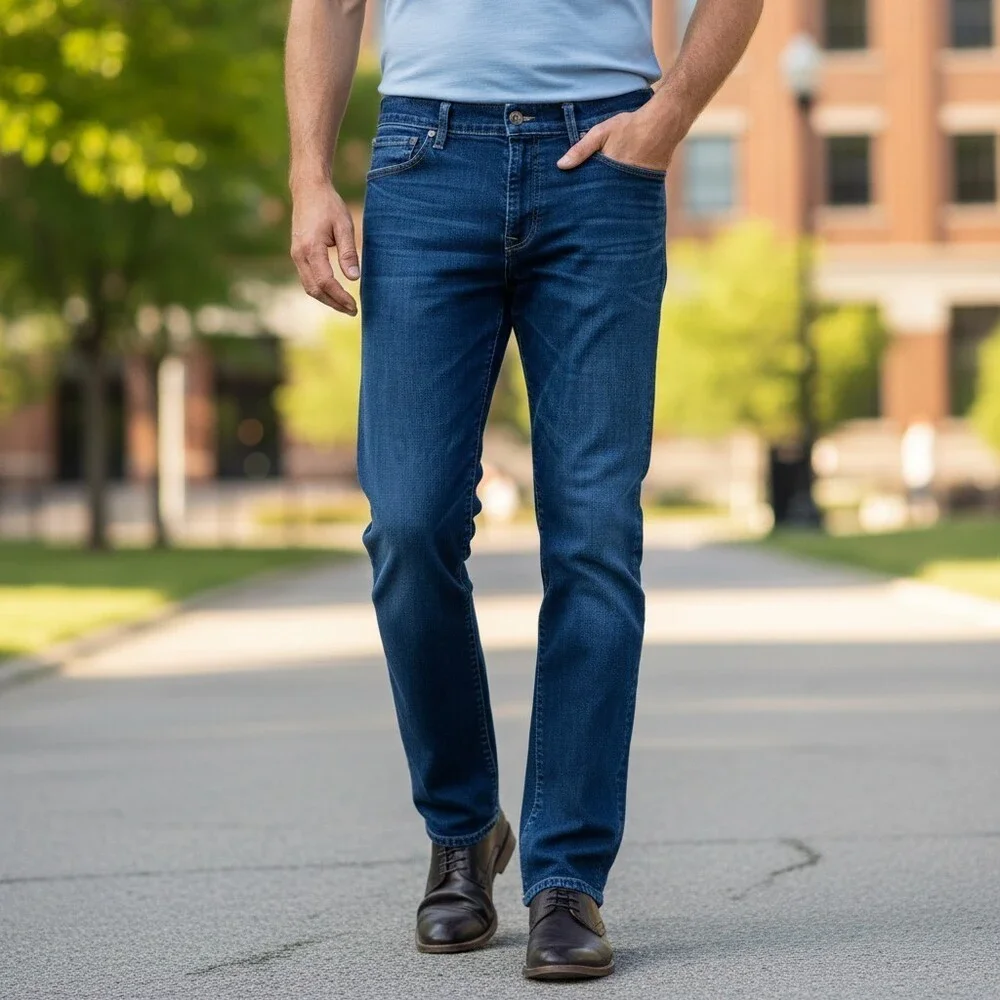 7 For All Mankind Standard Straight Leg Jeans Men's 36x30 Medium Blue Wash